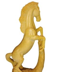 Elegant Yellow Horse Sculpture